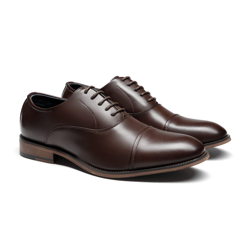 Bruno Marc Men's Lace Up Soft Cap-Toe Formal Dress Shoes,Size 10.5,Dark Brown,Louis_2 - Image 3